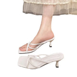 Breakj Women's New French High-Heeze Cool Slippers In The Summer Of 2025 Wear A Font Cool Drag Side-Of-Slip