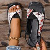 Breakj Sandals Women 2025 Summer New Large-Size Sandwich Toes Behind The Empty Fashion Thick Heel Low-Heeled Sandals