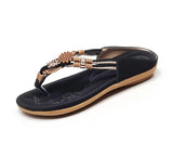 Bird Summer Female Cool Slippers Lattice Flat Bottom Double Bottom Bow String Beads Comfortable Female Clip Foot