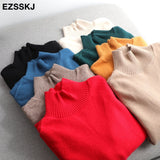 Winter splitside oversize thick Sweater pullovers Women 2021 loose cashmere turtleneck big size Sweater Pullover