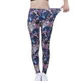 Fashion Women Leggings Beautiful Leaf Floral Printing High Waist Jeggings Stretch Pant Sexy Hot Sale Clothing