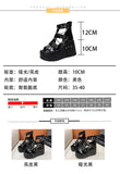 Female Stylish Gothic Zipper High Wedges Sandals Summer Platform Punk Street women's Sandals Fish Mouth Shoes