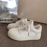 Breakj Color Small White Shoes Women's Board Shoes Comfortable Platform Small Clear Fresh Air Fashion Joker College Style Lovers