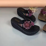 Popular Style Sandals Women's Large Size Women's Shoes Flowers Thick-Soled Casual Sandals Herringbone