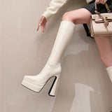 Breakj Waterproof Table For The Autumn And Winter Of 2025, Beige Ultra-High-Heeling Boots And Thin
