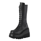 New Punk Women Boots Hot High Heels Big Size 43 Gothic Style Thick Bottom Wedges Shoes Fashion Ankle Boots Woman Pumps