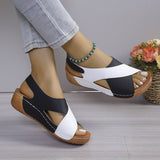 Breakj Sandals Women Summer 2024 New Cake Platform Velcro Breathable Oudetoe Beach Sandals