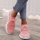 Sneaker Round Head Mesh Women Flat Shoes Breathable Trainer Walking Platform Buttom Casual Sneaker Lace Up Tenis