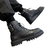 Breakj Top Martin Boots Men's New Fall 2023 British Locomotive Work Boots Men's High Top Leather Boots