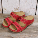 Breakj New Large Size Slippers Retro Car Line Anti-Slip Round Slope With Comfortable Word Slippers