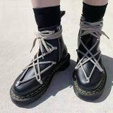 Boots for Women Chunky Martin Boots Genuine Leather Ladies Fashion Platform Motorcycle Boots Botas De Invierno Para