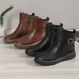 Boots British Style 2023 Autumn And Winter New Spring And Autumn Single Boots Retro Thick Soles Chelsea Short Boots In