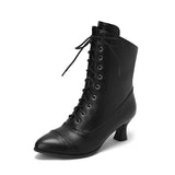 Breakj Middle Heel Plus Size Female Boots Autumn Winter Tie Martin Boots