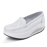 Shoes Loafers For Women 2021 Wedges Sneakers Floral Single Woman White Shoes Platform Breathable Female Vulcanized