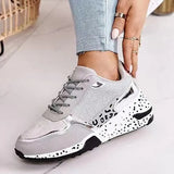 Women Flats Ladies Sports Shoes for Female Fashion Rhinestone 2021 New Lace Up Running Walking Casual Vulcanized