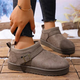 Breakj Bottom Snow Boots Women 2025 Winter New Fur Belt Buckle Warm And Velvet Anti-Slip Wearing Cotton