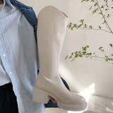 Cowboy Mid-Calf Boots Ladies Embroidery Pointed Toe Chunky Heel Women Boot Female Slip On Retro Vintage Western