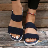 Breakj Summer Large Women's Shoes Casual Tight Belt After Tripping Polyurethane Flat Bottom Roman Sandals