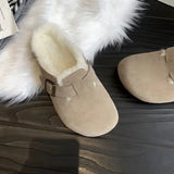 Autumn And Winter New Large-Size Baotou Slippers, Women's Flat-Soled Belt Buckles, Slippers For 45