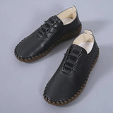 Sole Hollow Single Shoes Women 2022 Vintage Leather Low Heels Casual Shoes Woman Outdoor Lace Up Non Slip