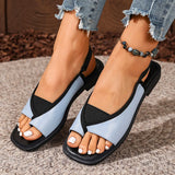 Breakj Sandals Women 2025 Summer New Large-Size Sandwich Toes Behind The Empty Fashion Thick Heel Low-Heeled Sandals