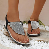 Breakj Summer New Women's Glass Water Drill Weaving Large-Size Word Slope And Women's