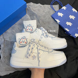 Color Small White Shoes 2024 Spring And Autumn New Female Bear Korean Casual White Shoes Round Head Flat Soles Student Small White