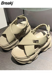 Sandals Comfort Shoes for Women Muffins shoe Clogs With Heel Suit Female Beige New Sports Flat Thick Girls Black Fashion
