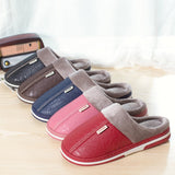 Cotton Slippers Men Home Shoes Simple Platform Winter Warm Non-Slip Women Slippers Lovers Unisex Indoor Bedroom