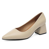Breakj Temperament Light-Mouthed High-Heeled Shoes Korean Version Of Coarse Heel Single Shoes Four Seasons Professional Fashion Women's Shoes Size
