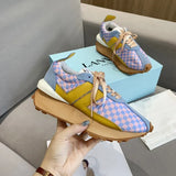 Platform Casual Running Shoes Women Flat Mixed Color Lace Up Patchwork Sneakers Outdoor Walk Tennis Shoes Zapatillas