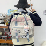 2021 backpack female NEW Multifunctional women college student School backpack Fashion nylon kawaii shoulder bags Women's