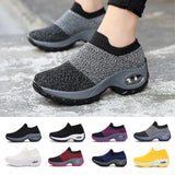 Tennis Shoes Air Cushion 5CM Height Increase Sports Sneakers Breathable Female Walking Sock Shoes Thick Bottom