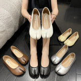 Ninja Shoes Woman Microfiber Leather Comfy Flats Split Toe Slippers Soft Bottom Loafers Brief Ladies Trotter