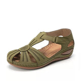 Summer Pu Leather Vintage Sandals Buckle Casual Sewing Women Shoes Female Peas Shoes Ladies Platform 34-44 Plus
