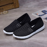 women's breathable mesh casual shoes fashion flats shoes women shallow white slip-on loafers shoes