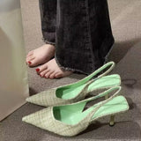 Small Fragrant Wind High Heel Head Head Sandals Female 2024 New Summer Thin Heel Pointed Toe Foot Single