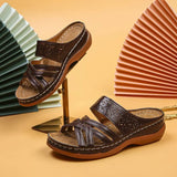 Breakj Female 2023 Summer Flower Slippers Large Yard Slope With Thick Bottom Cross A Word Cool Drag Female Beach