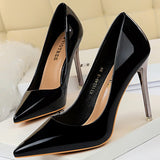 Shoes Woman Pumps Patent Leather High Heels Stiletto Black Women Heels 10.5 Cm Party Shoes Classic Pumps Plus Size