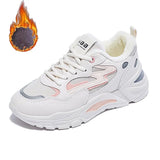 Women's Winter Sneakers 2021 Fur Platform Sports Shoes White Chunky Sneakers Vulcanized Casual Shoes Female