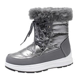 Plush Waterproof Snow Boots for Women Winter 2023 Chunky Platform Fur Ankle Boots Woman Non Slip Warm Cotton Padded
