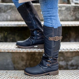 Breakj 2023 New Rough And Martin Boots Large-Size High-Sleet Zipper Women's Boots Knight Boots Women