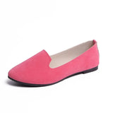 Flat Shoes 2021 Summer Suede Casual Platform Women Shoes Pointed Toe Candy Colors Footwear Party Shoe Ladies Large