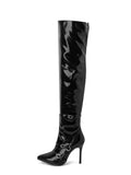 Women's Boots 2022 New Winter Belt Buckle High-heeled Boots Catwalk Nightclub Party Over-the-knee Boots 48 Large