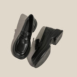 Breakj Head Loafers Women's Spring 2024 New Small Women's Shoes Soft Leather Single Shoes Thick Platform British Style Small Leather Shoes