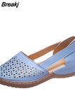 Baotou Sandals Women's Summer New Round Toe Breathable Casual Solid Color Non-slip Flat Large Size Women's