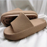 Beach Slippers High Heels Women Slide Sandals Shower Thick Sole Soft Couple Massage Bread Slippers Bathroom Shoes