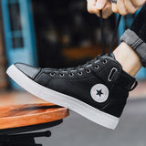 Spring New Vintage Fashion Shoes English Boots Men's High-Top Shoes Korean Fashion