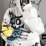 Cartoon Hip Hop Hoodies Women Japanese Funny Punk Oversize Hooded Sweatshirts Autumn Long Sleeve Female Hoodie