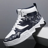 Flower National Tide High-Top Thick Soles Shoes Men's Spring 2024 New Fashion Sports And Leisure Shoes For